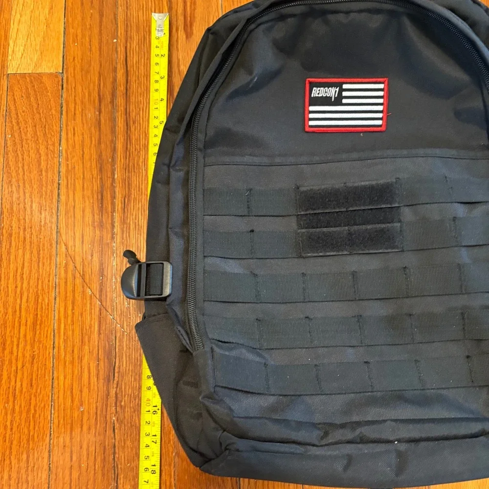 Redcon1 Mens Large Backpack Black Tactical Molle Gym Bag Flag Patch
